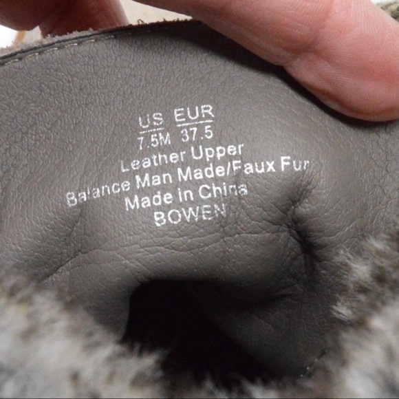 Sam Edelman Suede Bowen Boots, Faux Fur Top - Light Gray, Size 7-1/2 - Picture 9 of 15